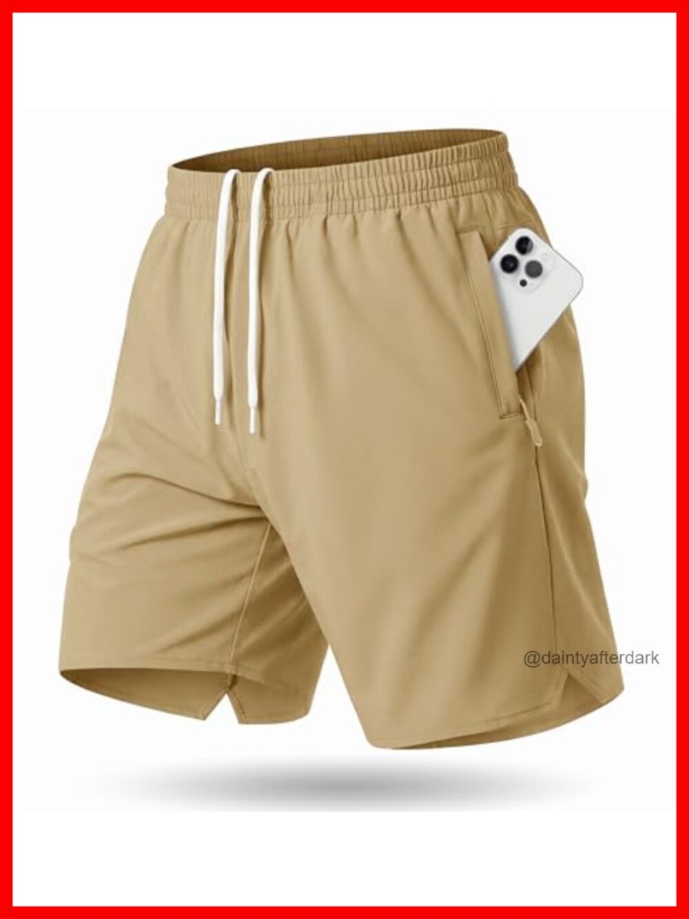7" Athletic Workout Shorts with 3 Zipper Pockets, 92% Polyester 8% Spandex,